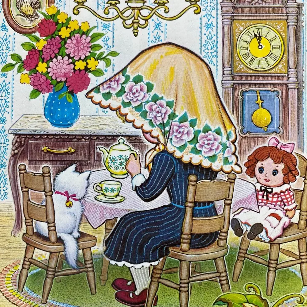 Two Vintage Lithograph Prints Teri-Tots Collection K. Chin 1973 Whimsical 12”x9”